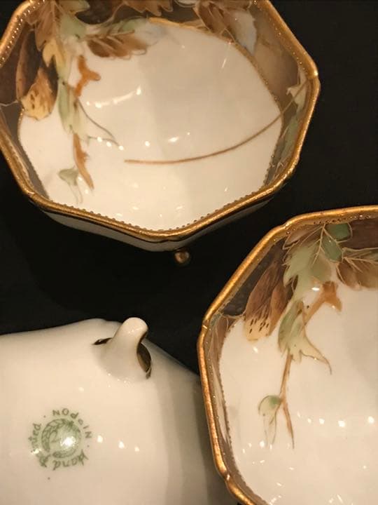 オールドノリタケ　３つ足　ナッツボールセット