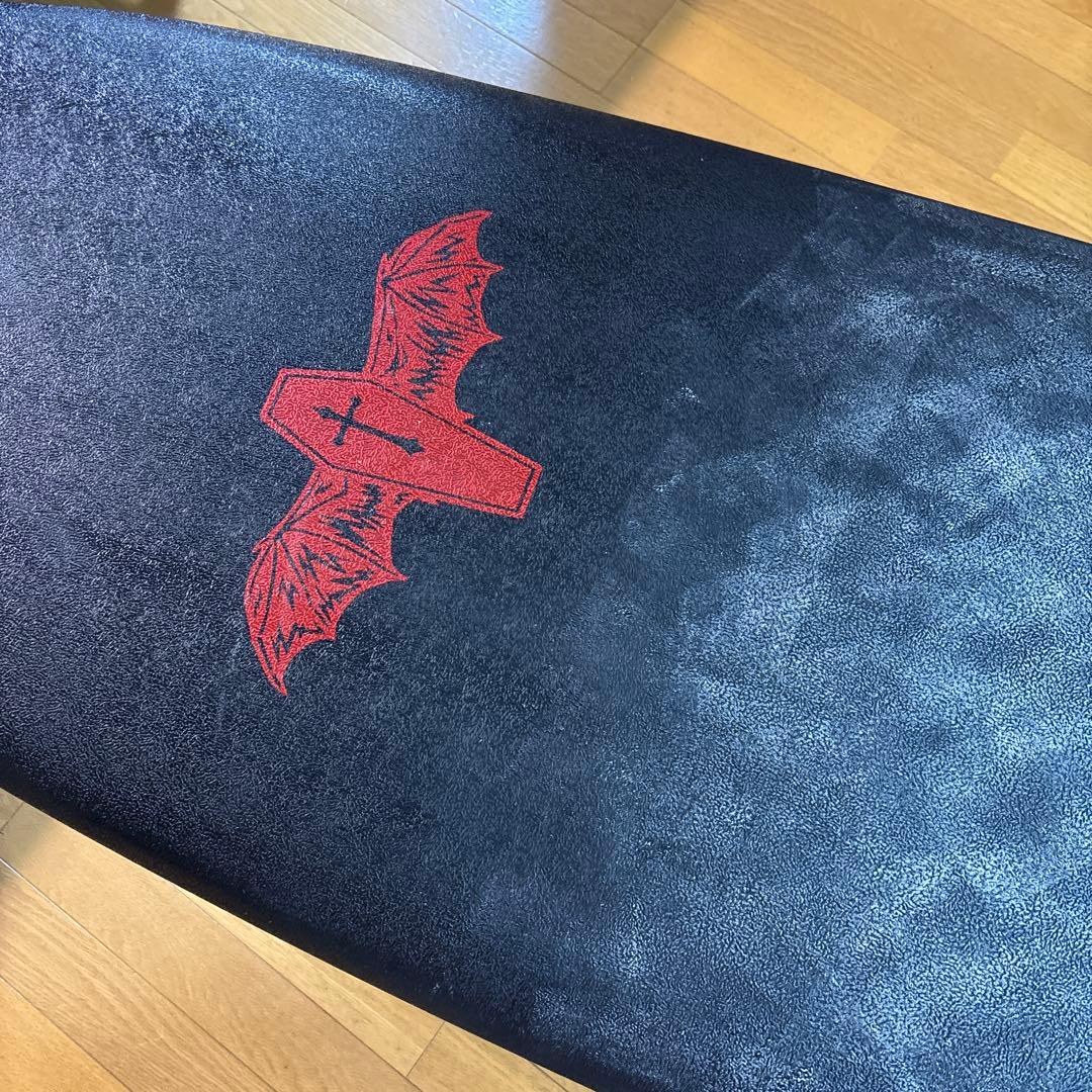 12日まで限定値下！DRAG ロングボード8’0 フィン付き 着払い ブラック赤