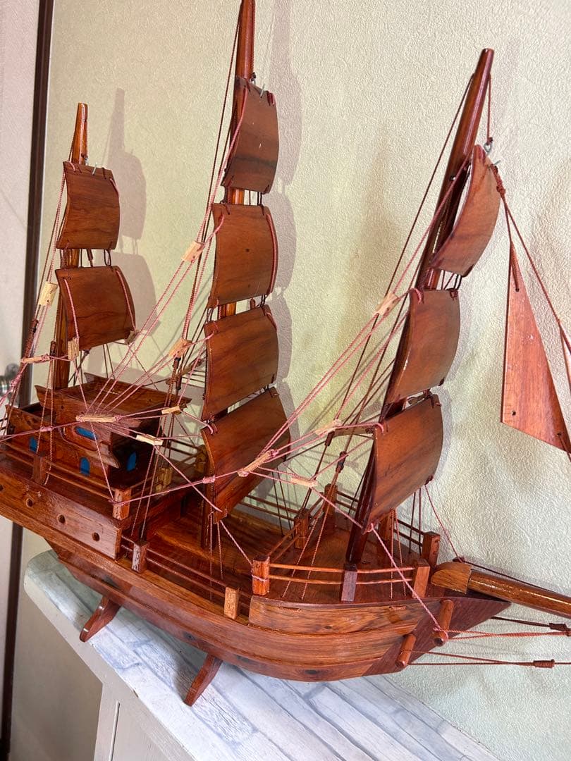 新品 木製 帆船模型 大型 インテリア オブジェ