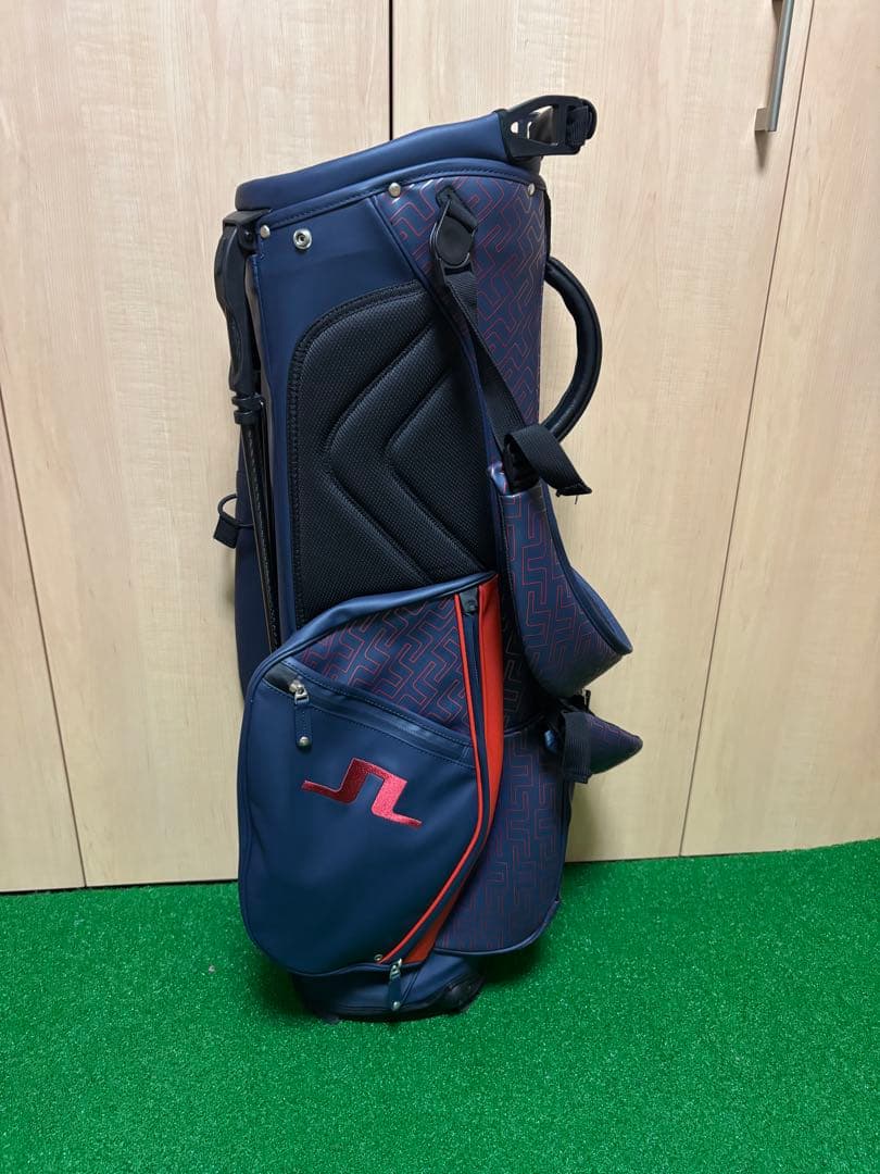 J.Lindeberg キャディバッグ ネイビー/レッド　スタンド式