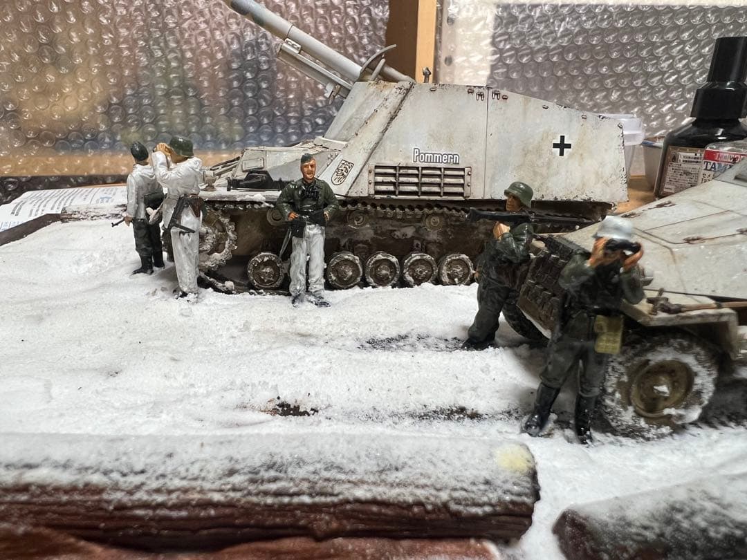 1/48 ドイツ軍 冬季進軍情景ハノマーク＆ナースホルン 完成品