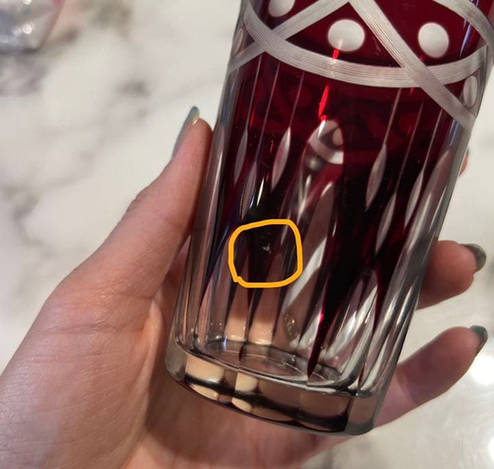 切子グラス　五個　大正ガラス