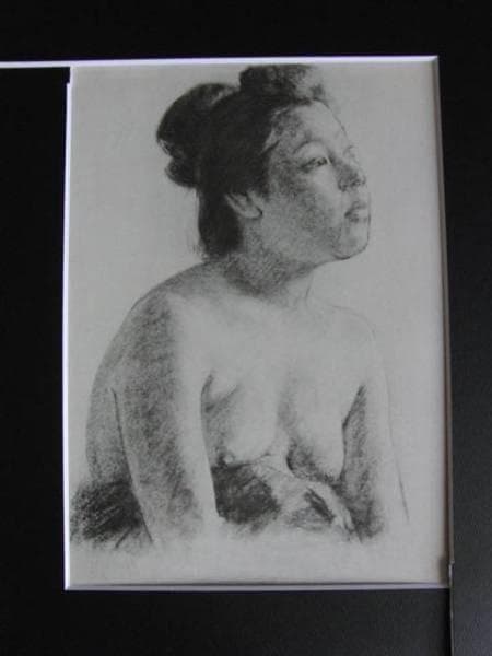 萬　鉄五郎、裸婦上半身、希少画集画、新品額装付