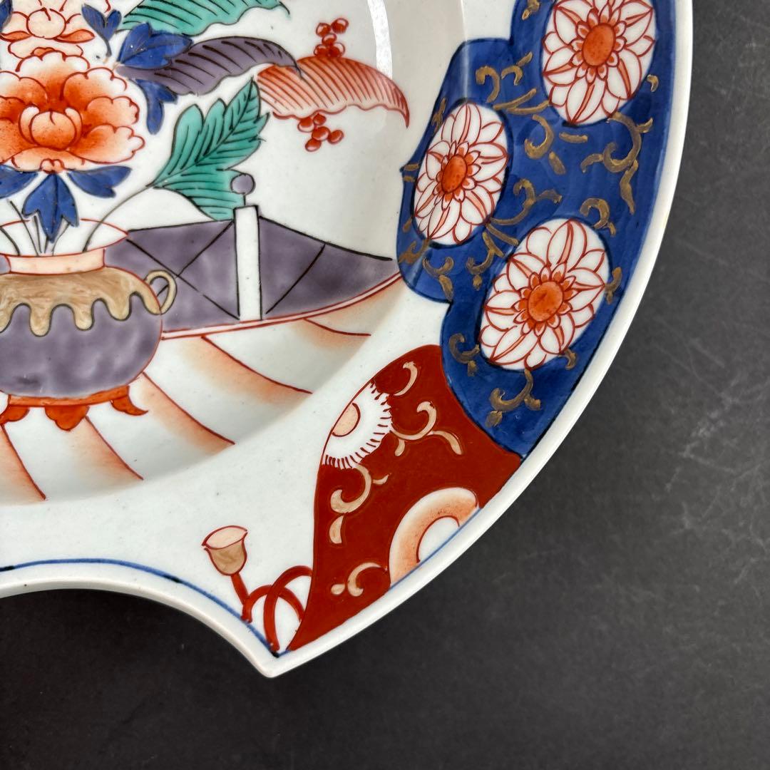 110 セール　伊万里　錦　色絵　扇　皿　九谷　鍋島　有田　飾り皿