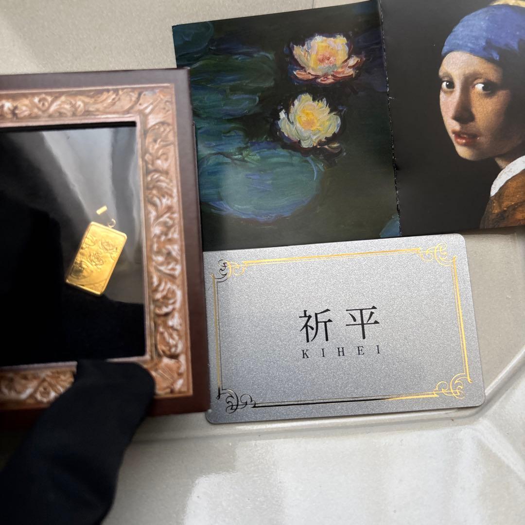 【限定美品】純金ペンダントトップ 祈平 PAMP社 フェルメール/モネ デザイン