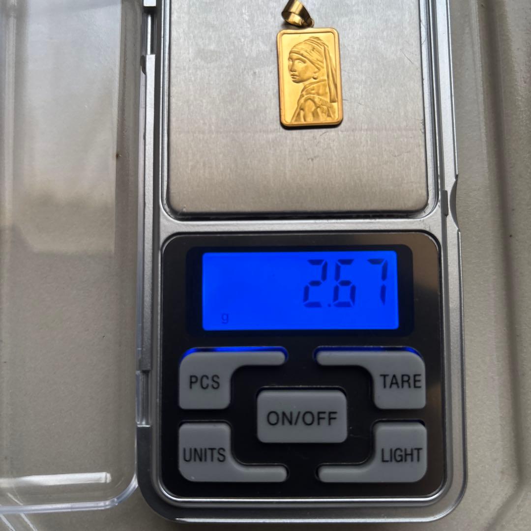 【限定美品】純金ペンダントトップ 祈平 PAMP社 フェルメール/モネ デザイン