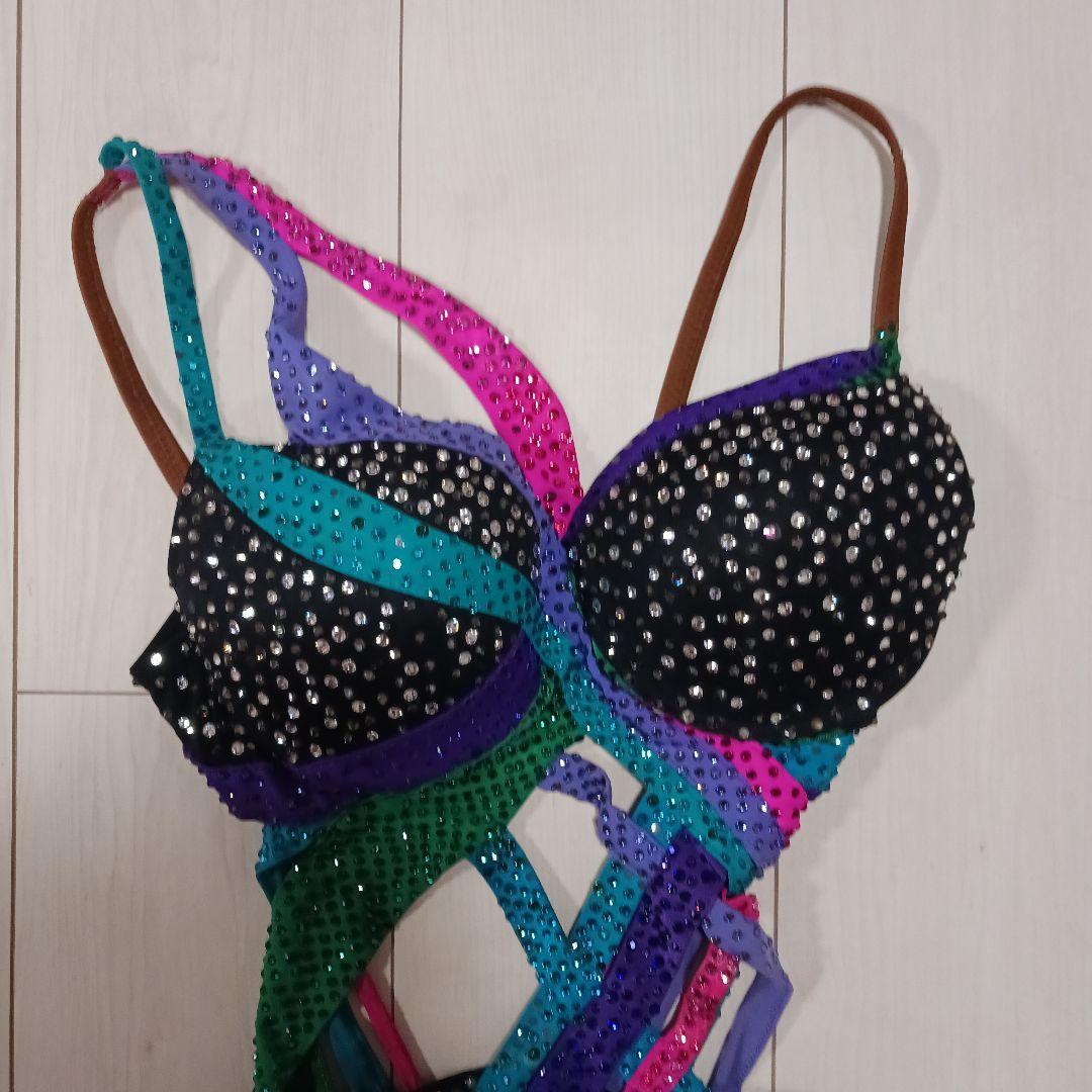 お値下げ❗社交ダンス　ラテン　インパクト　 カラフルストーンドレス　S~M