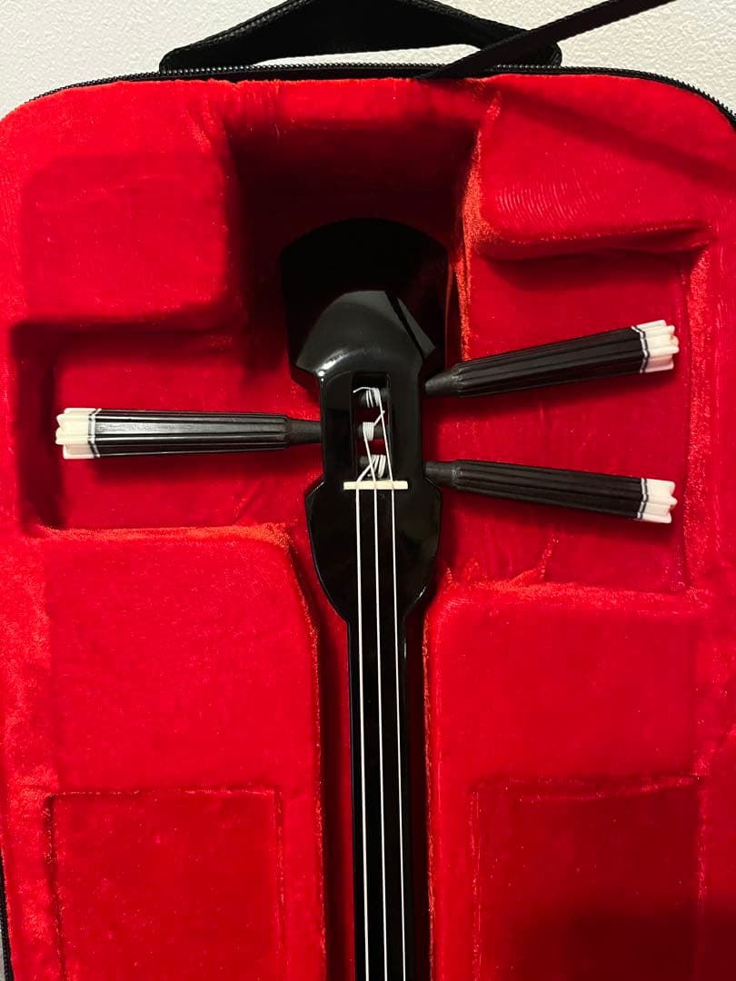 最終　美品　本蛇皮三線、ケース、水牛爪付き