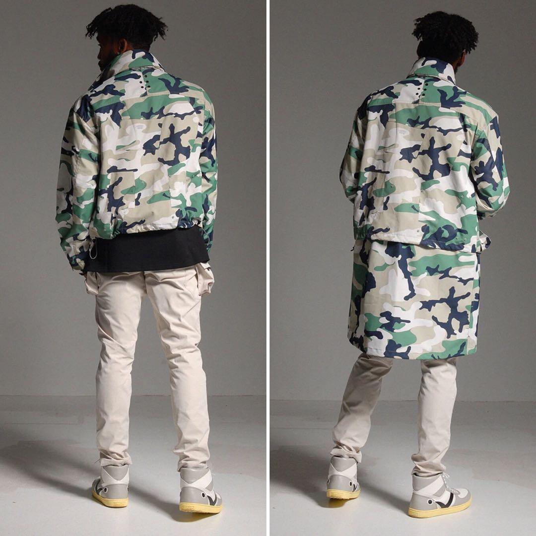 新品 ラッセルノ ゴルフ 2Way カスタム ロング ジャケット カモ 2XL