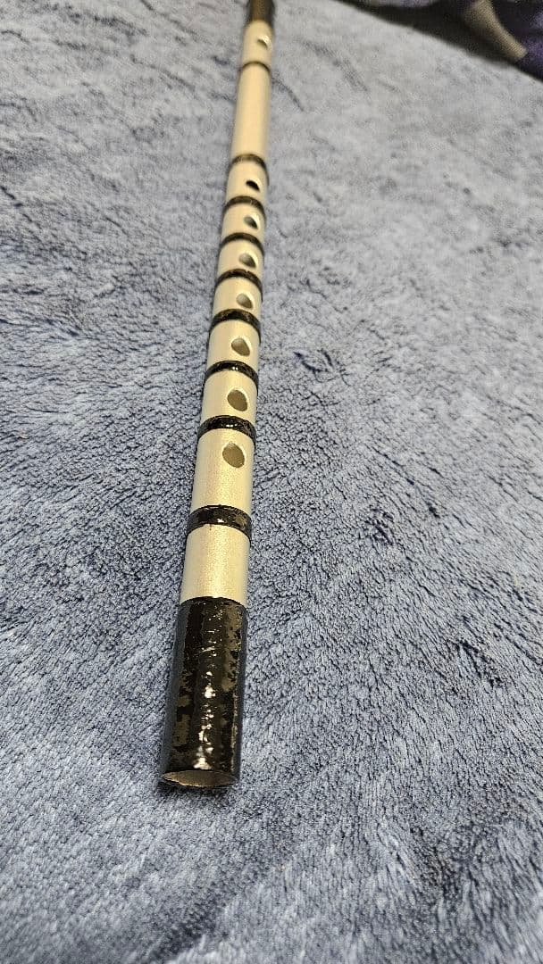 週末特価【黒漆】アルミ篠笛 四本半調子