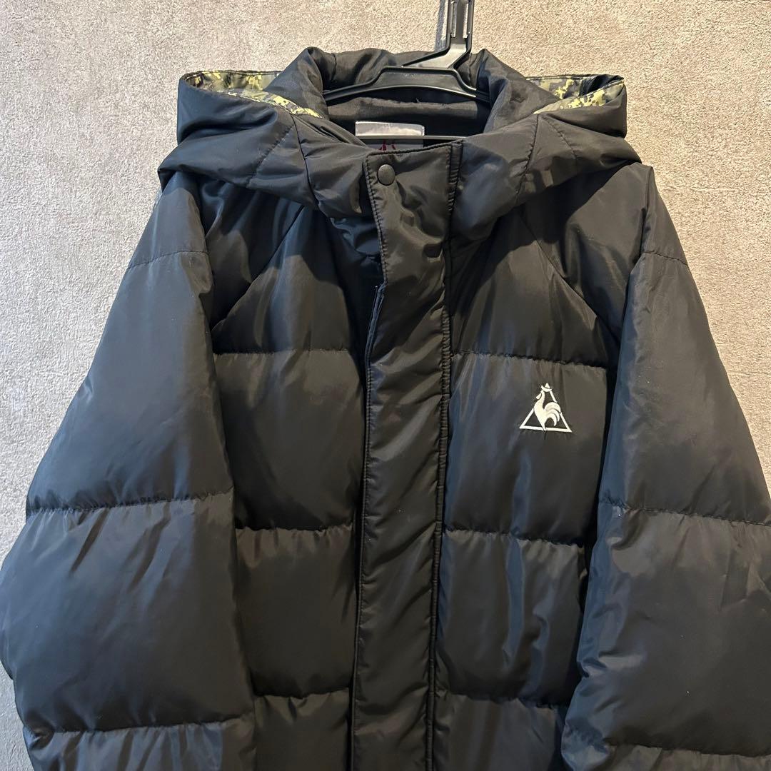 美品 ルコックスポルティフ ロングダウンコート ベンチコート M 迷彩柄