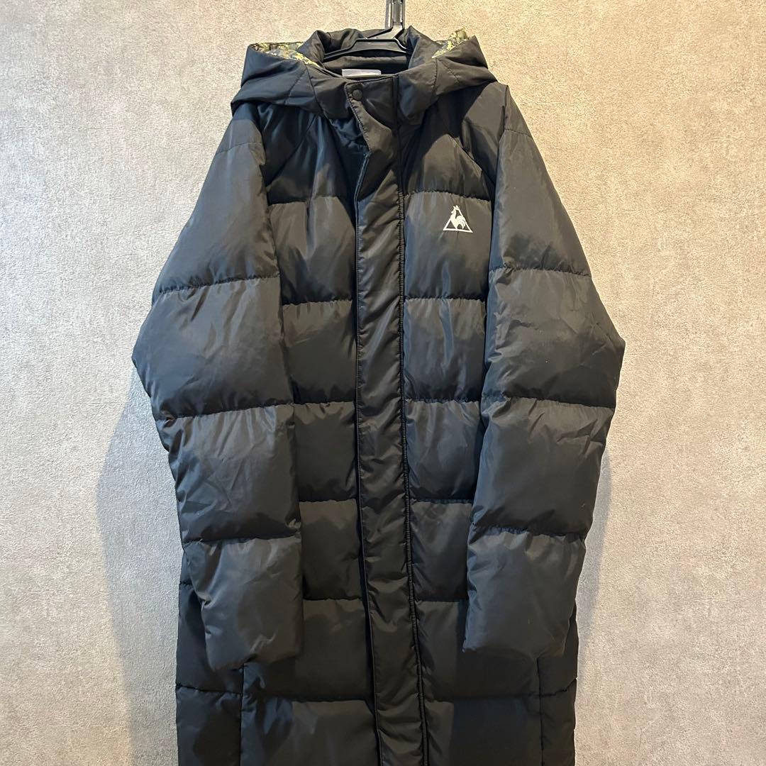 美品 ルコックスポルティフ ロングダウンコート ベンチコート M 迷彩柄