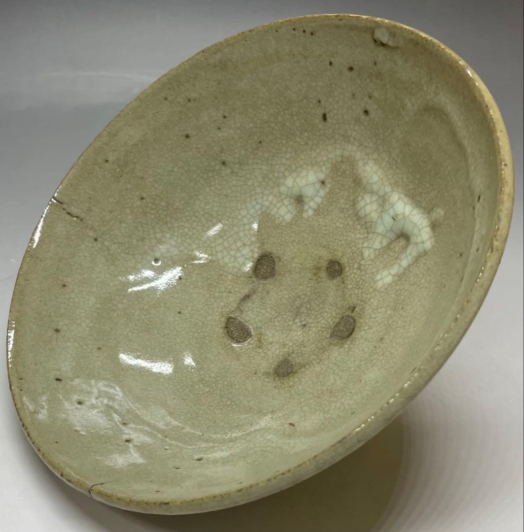 李朝　平鉢　高麗茶碗　鶏龍山　合箱(四方桟) 　d9443a