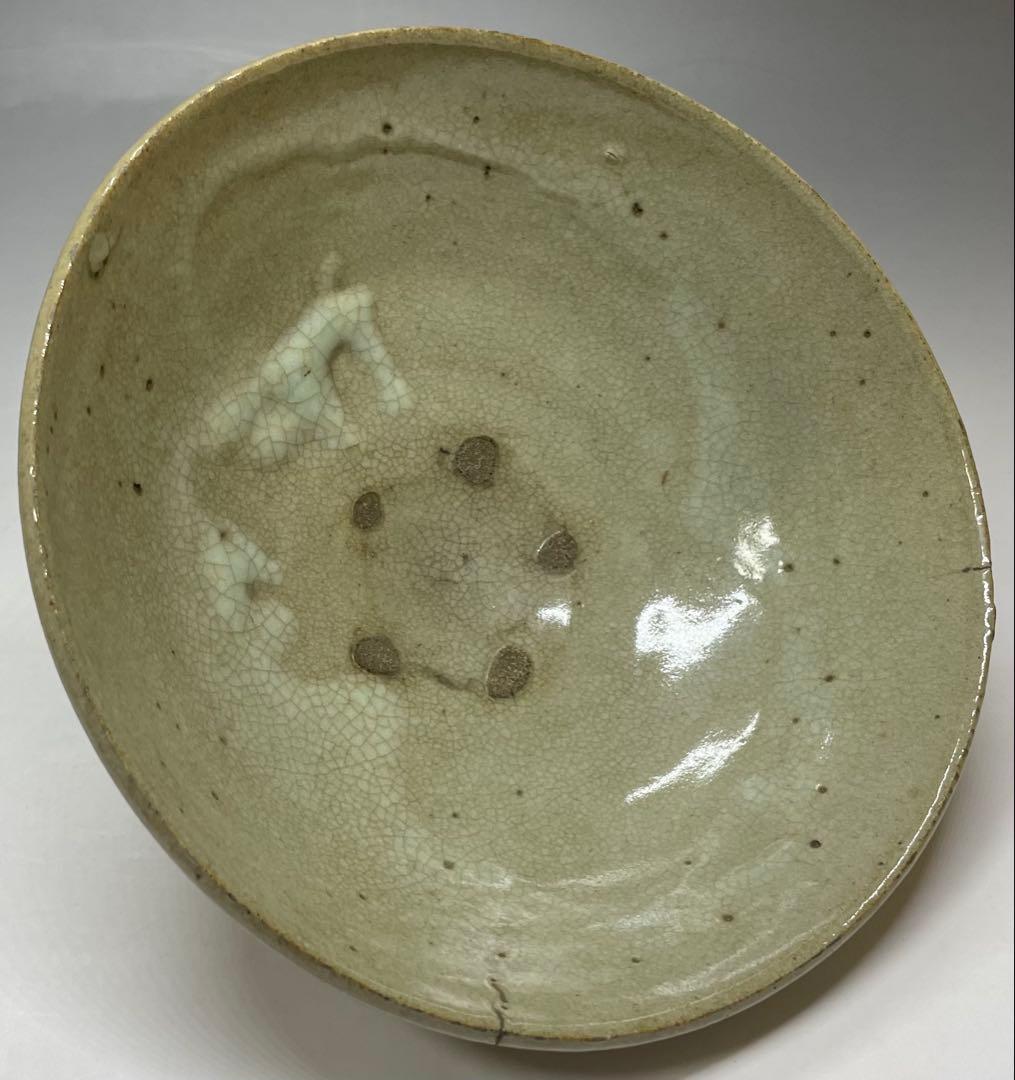 李朝　平鉢　高麗茶碗　鶏龍山　合箱(四方桟) 　d9443a