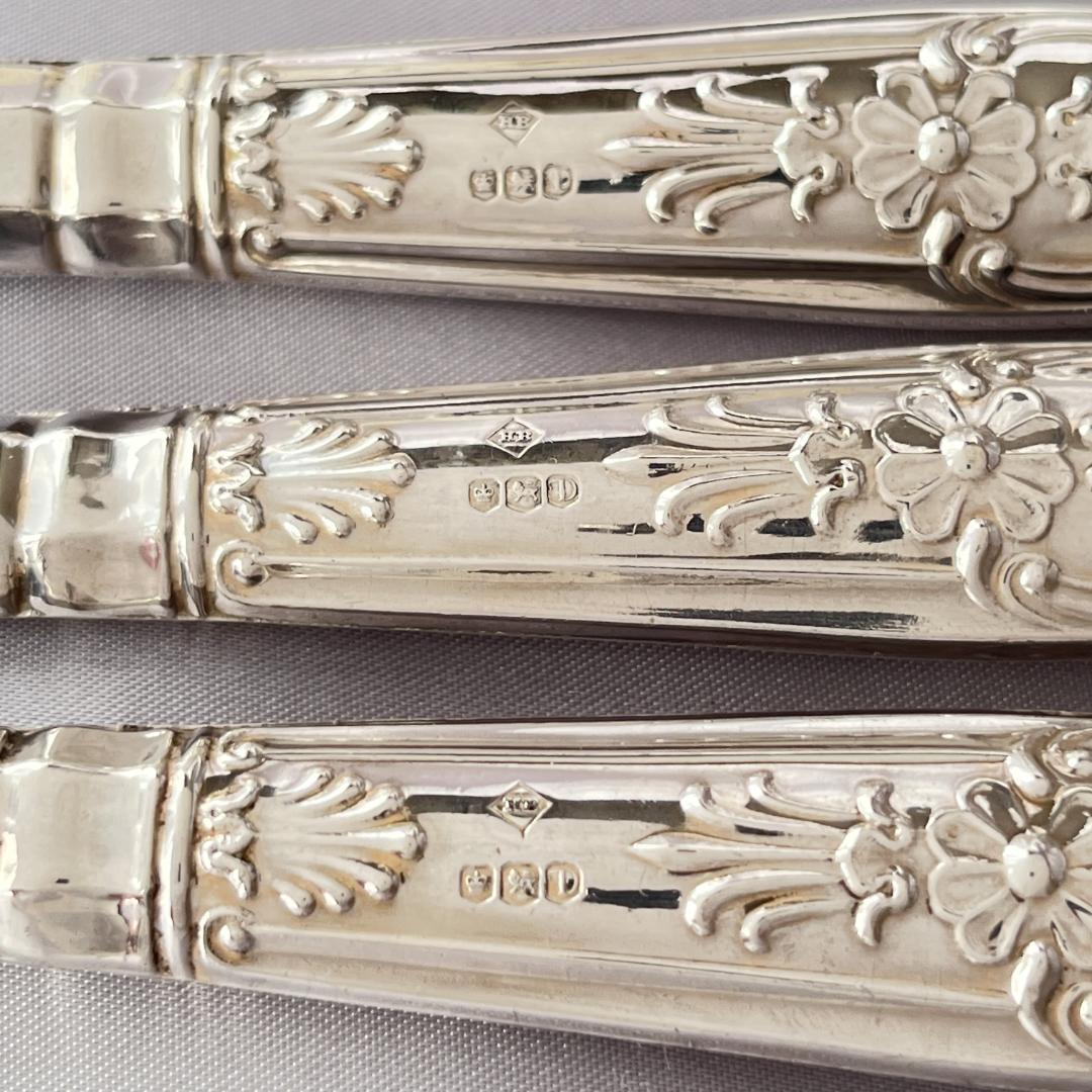 【Harrison Brothers】【純銀ハンドル】キングス　サーバーセット