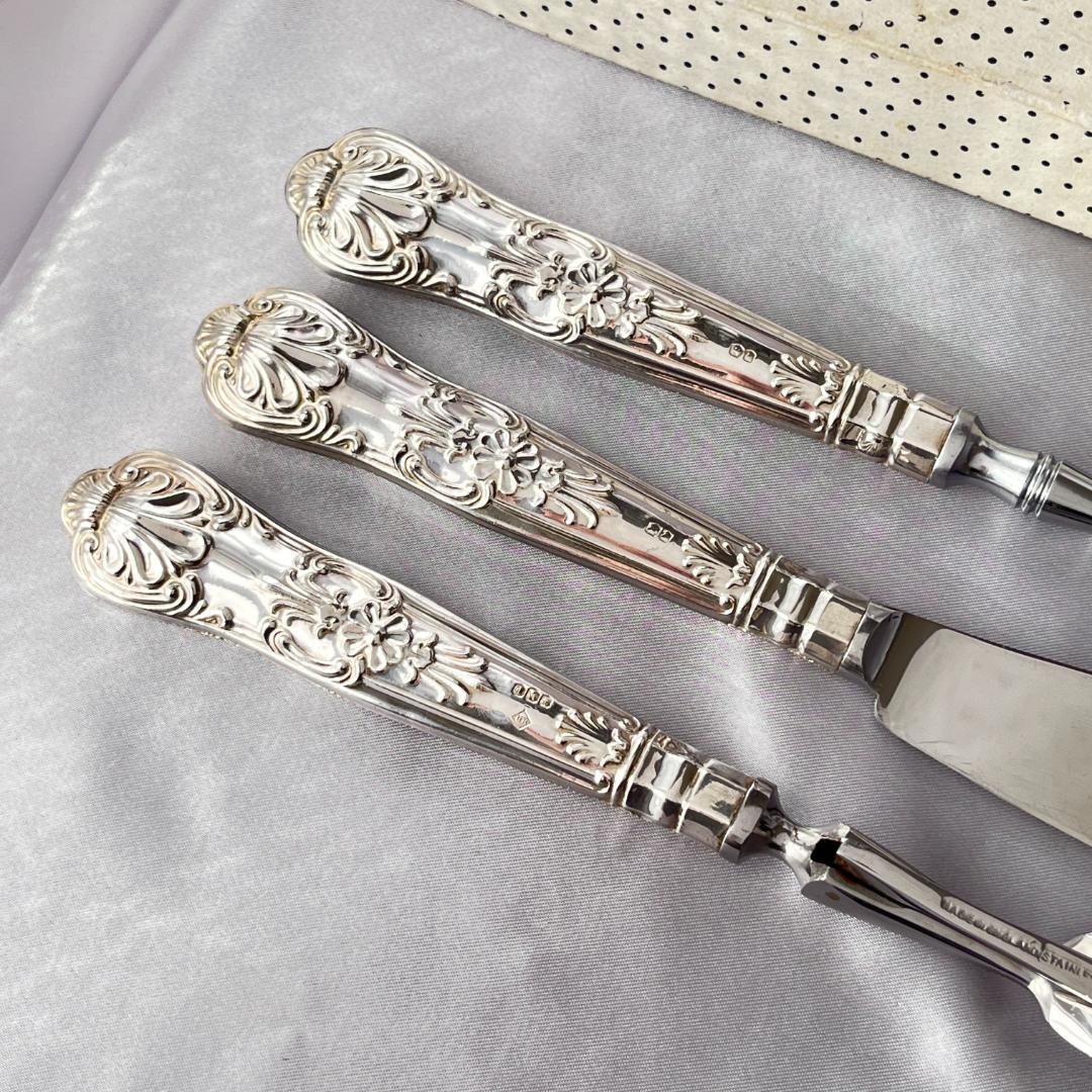 【Harrison Brothers】【純銀ハンドル】キングス　サーバーセット