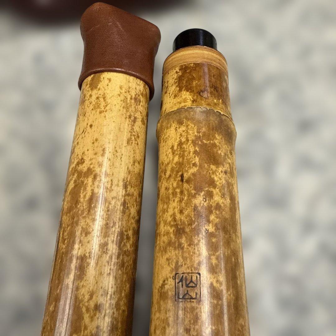 う*き様 尺八本体 竹製 5穴 彫刻あり 和楽器 仙山 取り外し 小物 格安