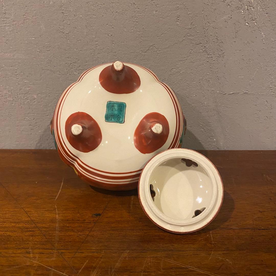 九谷焼き 九谷木米 香炉 狛犬 コレクション 骨董品 赤絵 呉須