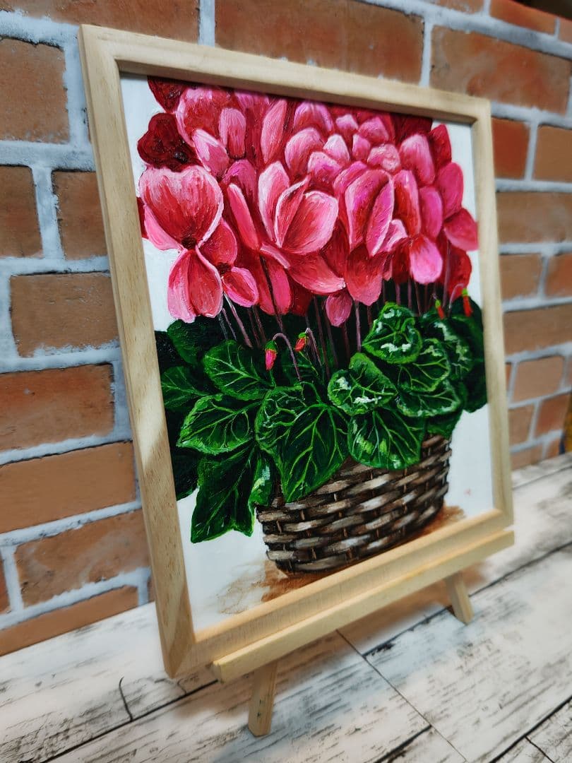 油絵 絵画 【シクラメン】