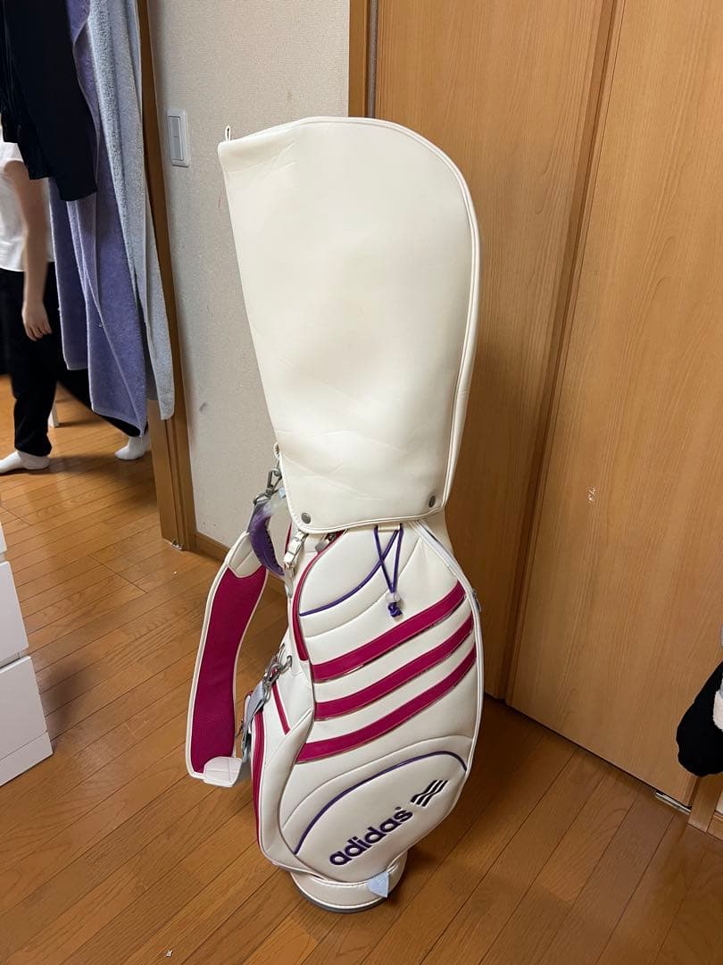 adidas ゴルフキャディバッグ ホワイト ピンク　クラブ