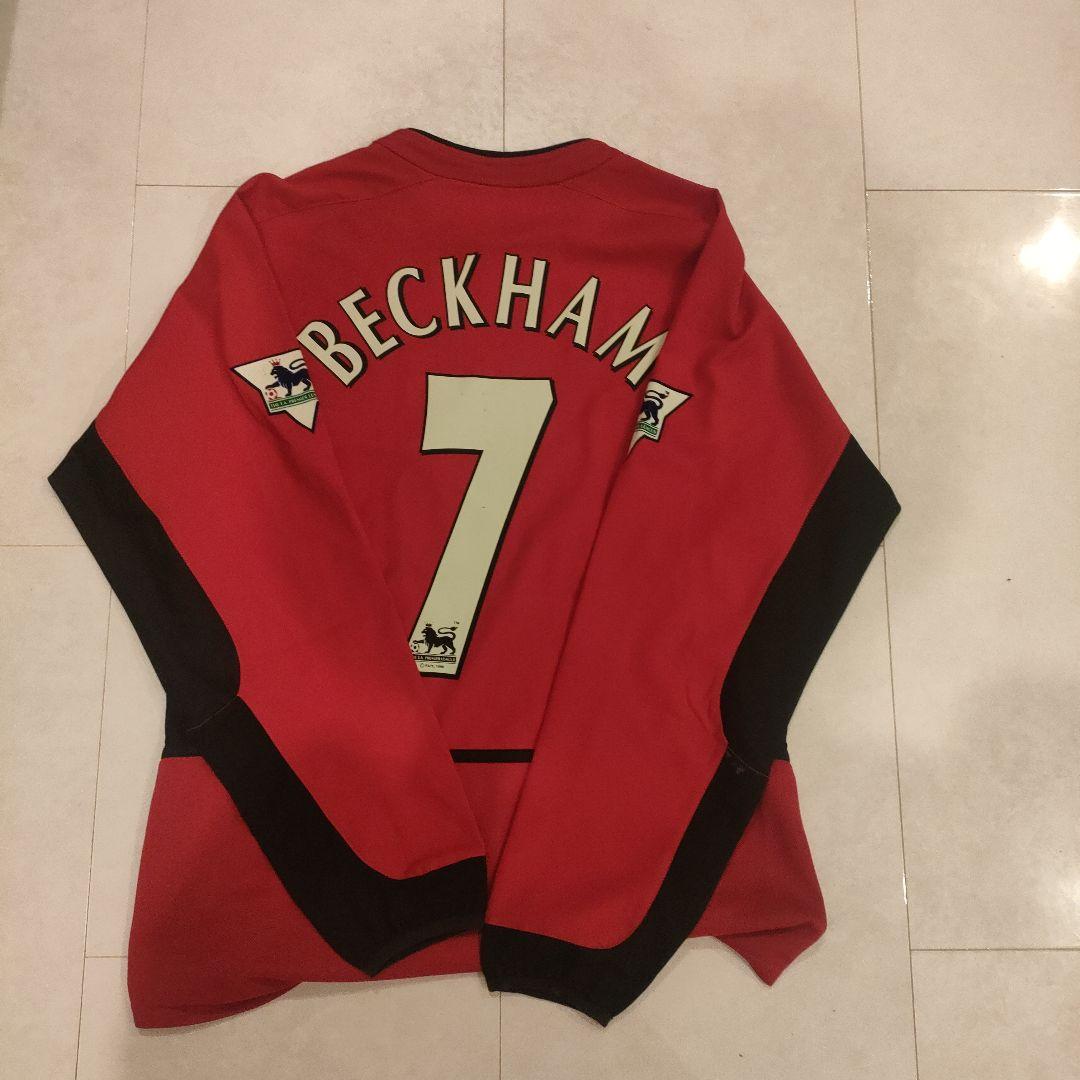 Nike刺繍 正規 Sマンチェスター プレミア腕章長袖ベッカムボーダフォン　良品