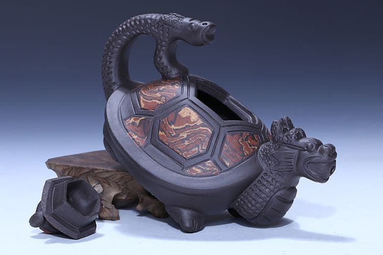 紫砂茶壷 中国宜興製   竜亀壺