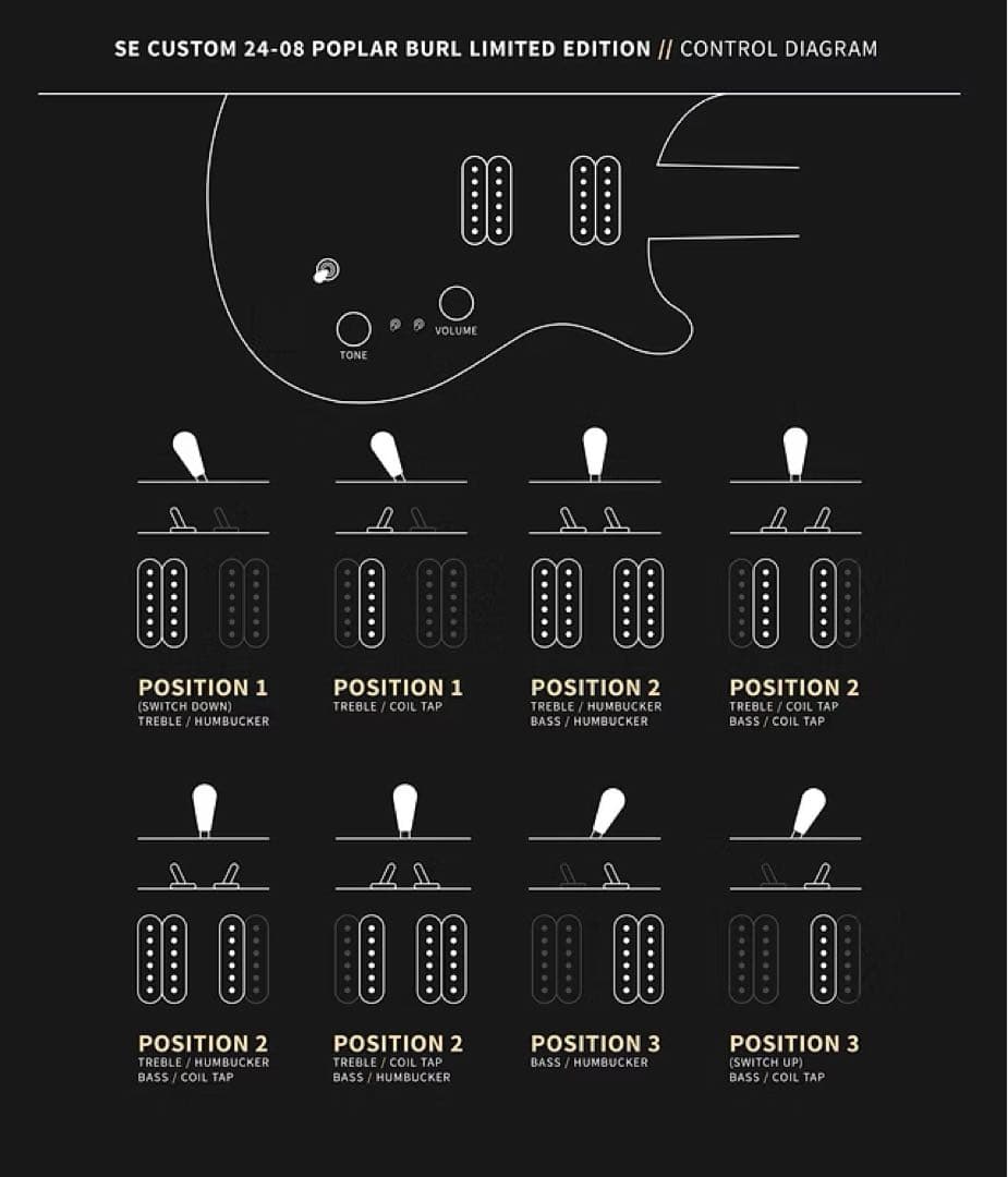 【美品】PRS SE CUSTOM 24-08 POPLAR BURL