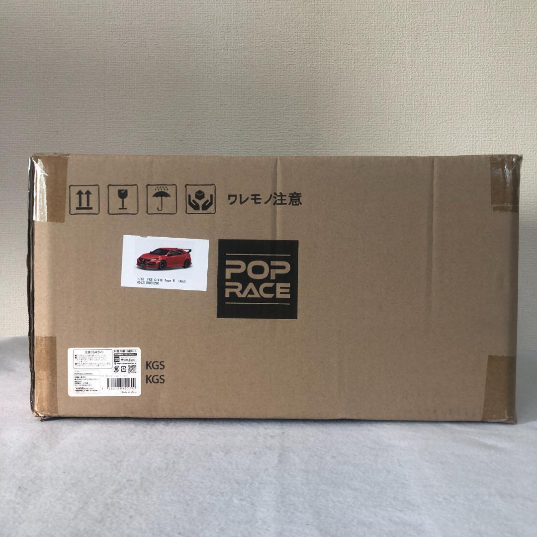 ポップレース　1/18　ホンダ シビック タイプR　レッド　新品
