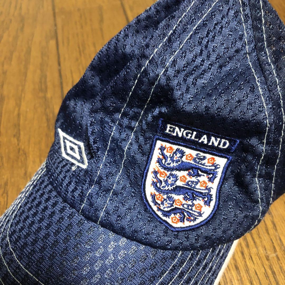 希少　レア　アンブロ イングランド代表 スポンサー付　キャップ ネイビー