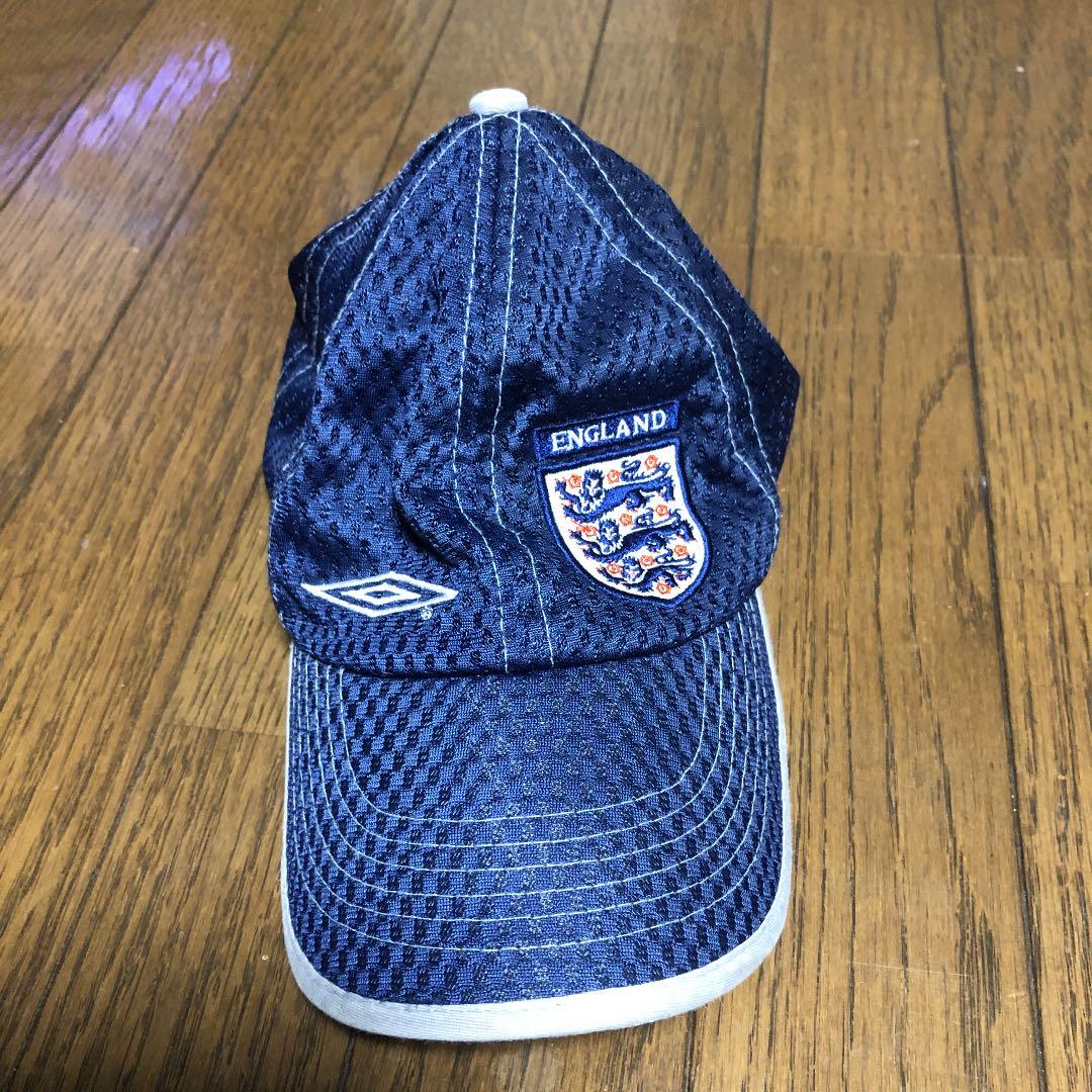 希少　レア　アンブロ イングランド代表 スポンサー付　キャップ ネイビー