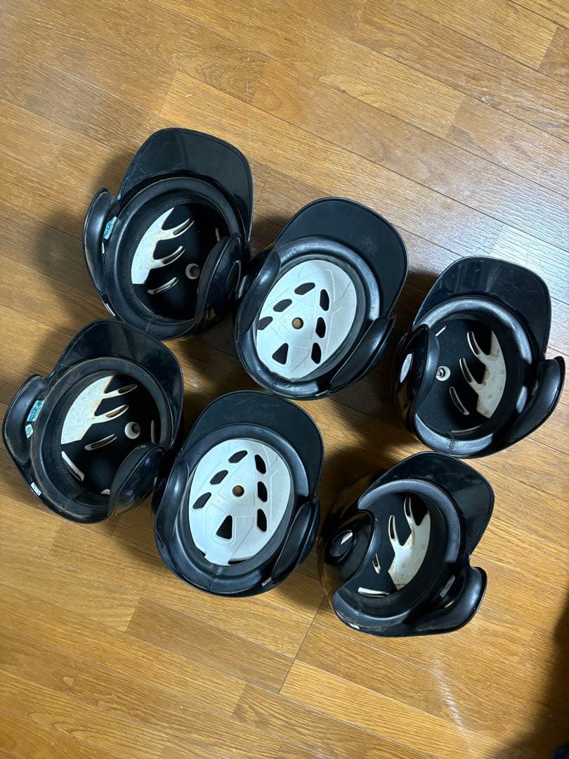 バッティングヘルメット 6個セット 黒　ヘルメットケース