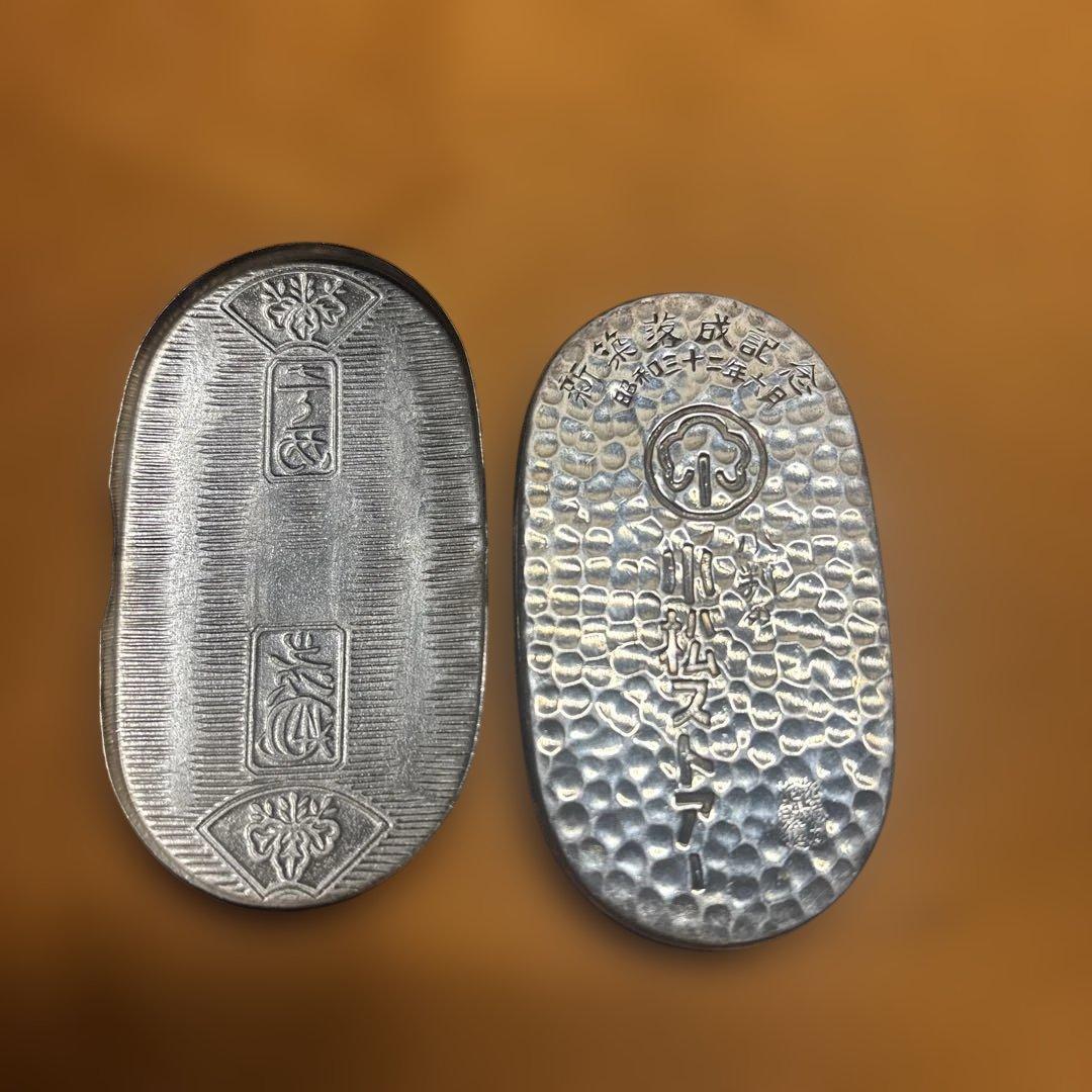 小判型 純銀ようじ入れ 金属工芸 23g