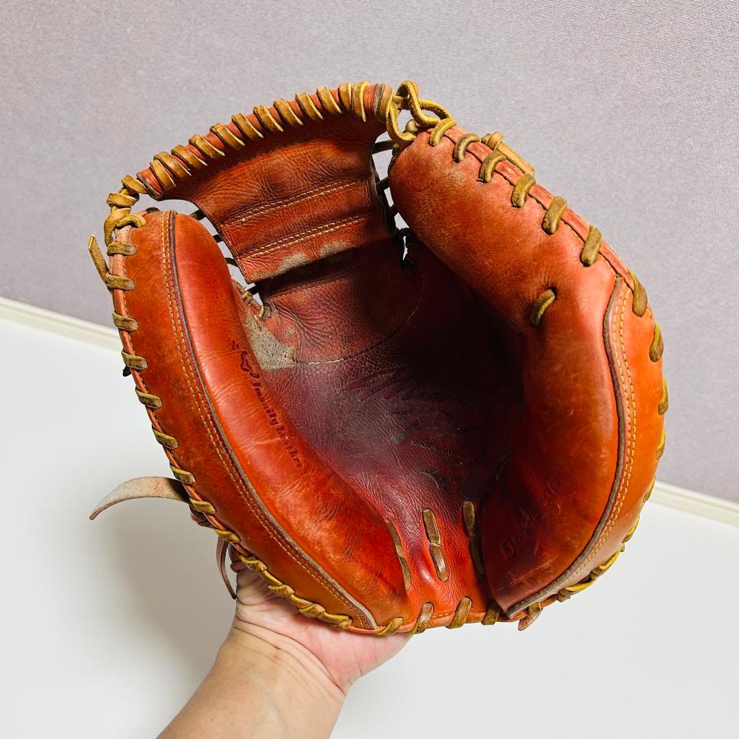 【型超良好】MizunoPro 硬式用 キャッチャーミット オレンジ