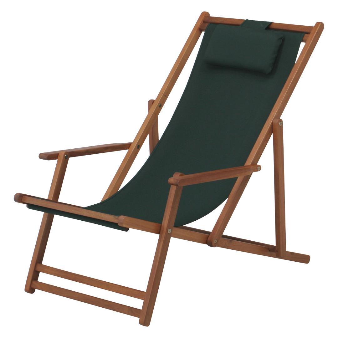 折りたたみ式デッキチェア グリーン [5022]