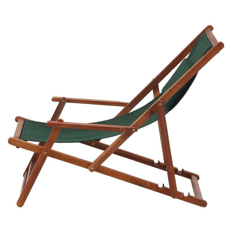 折りたたみ式デッキチェア グリーン [5022]