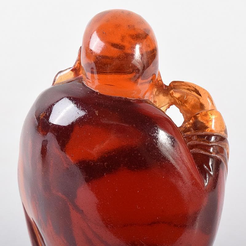 中国　琥珀彫刻　大黒像　仏像　置物　約169g　V　8132E