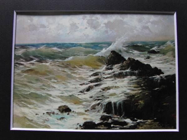 SIMONETTI（シモネッチ）、波、希少な額装用大判画集画