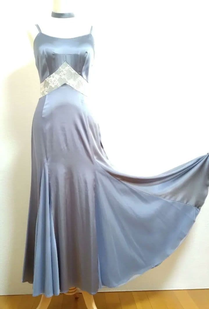 SALE☆チャコット ダンス衣装　ロングドレス シルバー M 定価90200円