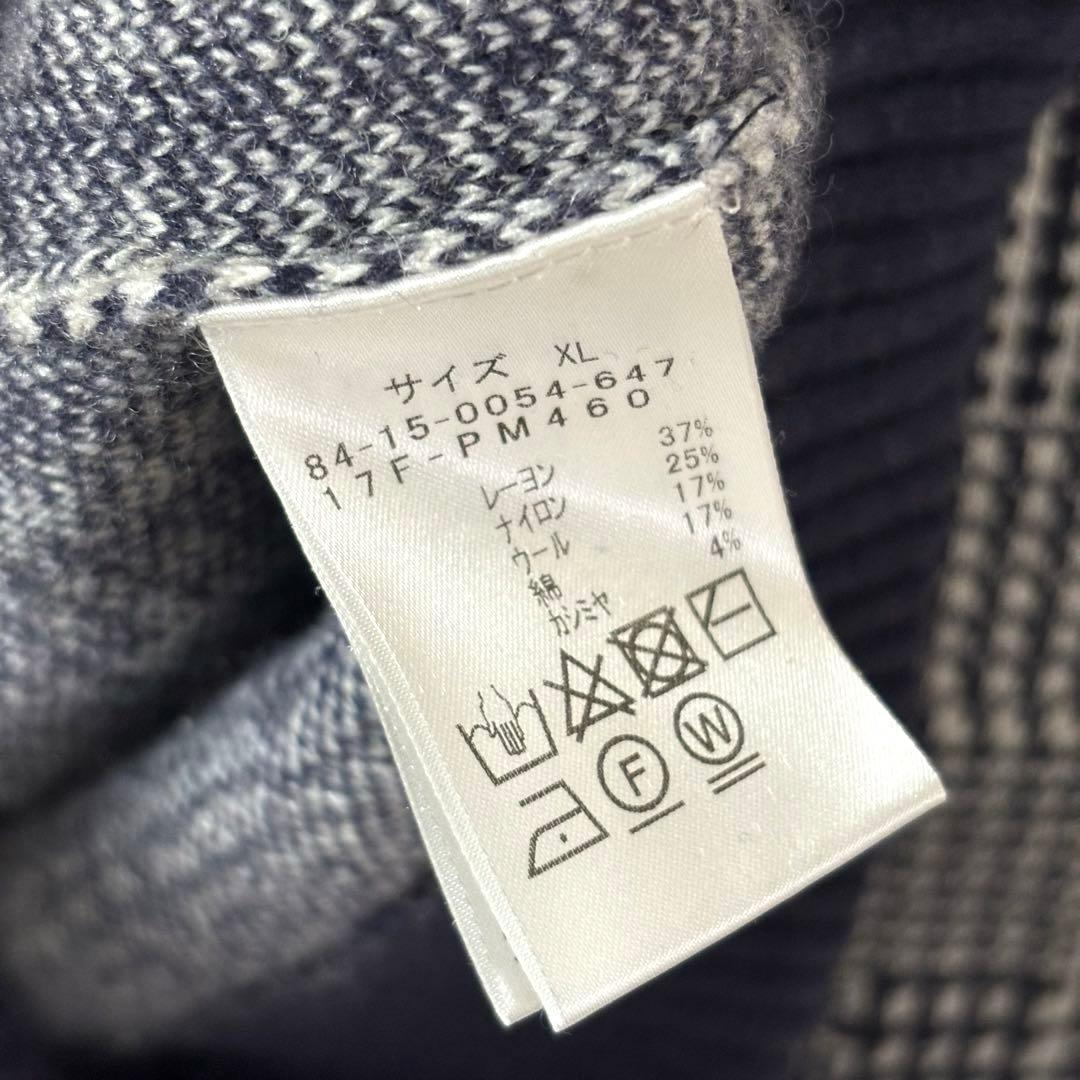 BEAMS GOLF ハーフジップ　ニット　カシミヤ　グレンチェック　XL