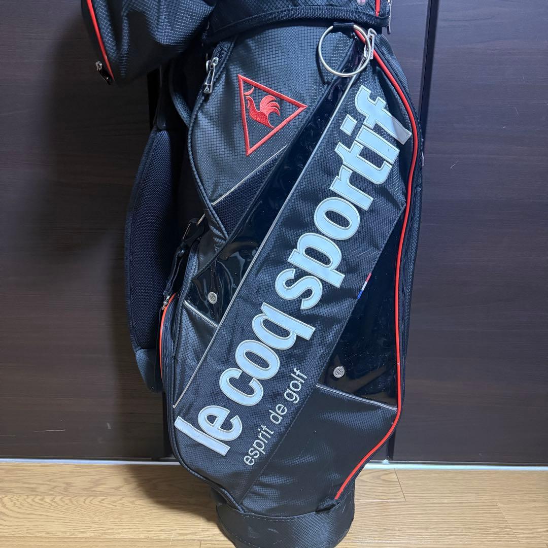 le coq sportif キャディバッグ ゴルフバッグ ブラック/レッド