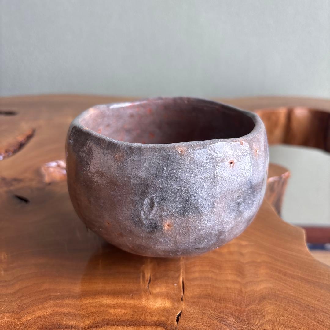 楽入窯 吉村楽入 赤楽茶碗 楽焼 抹茶碗 茶道具 共箱(145)