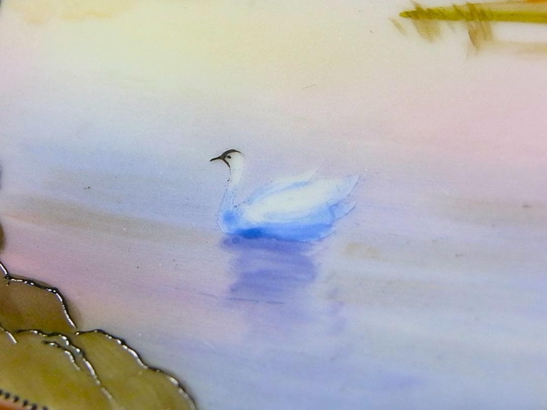 【 E954 】 超名品　大正期～昭和初期　ノリタケ　ハンドペイント鉢＆小皿二点