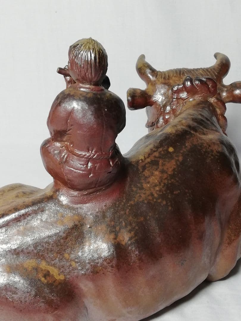 小野田瑞穂 備前焼 干支置物「丑」 共箱栞 縁起物 牛 丑年 工芸品 細工物