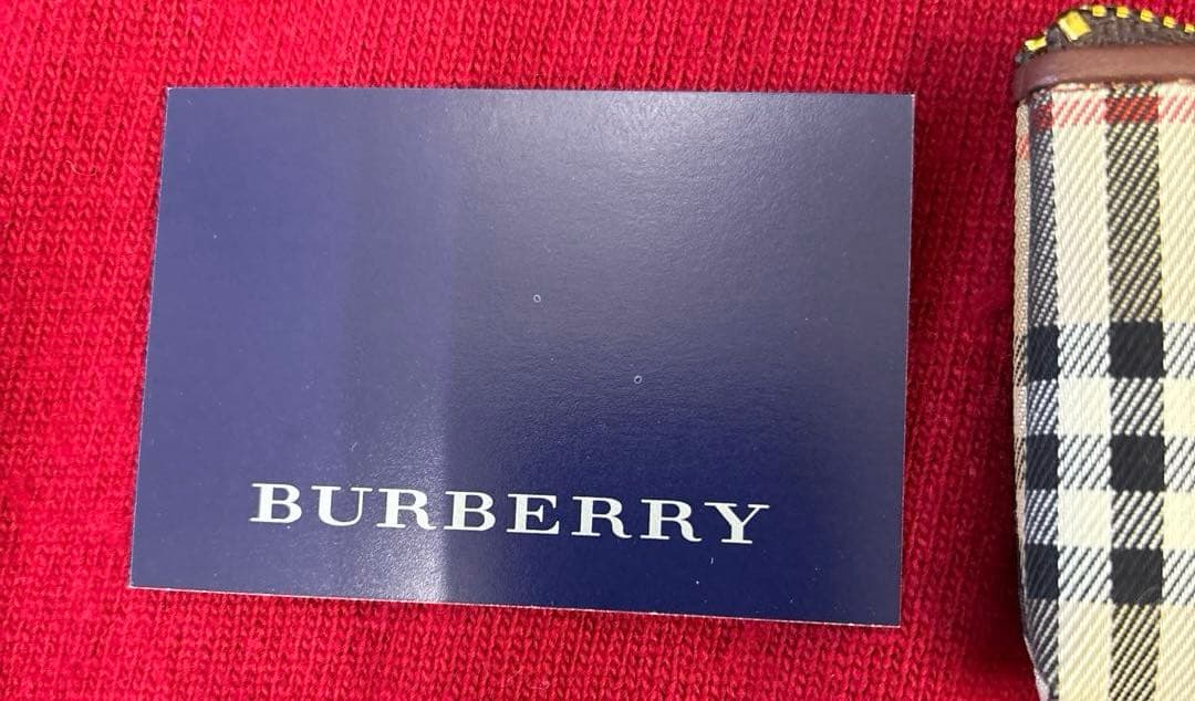 未使用自宅保管BURBERRY チェック柄 ペンケース 付属品ありペン2本あり