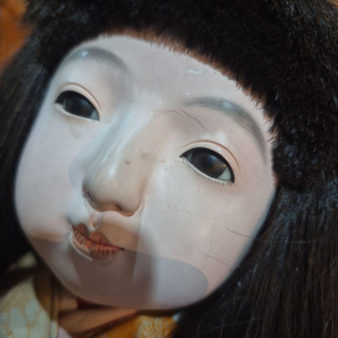 市松人形 オレンジの梅柄