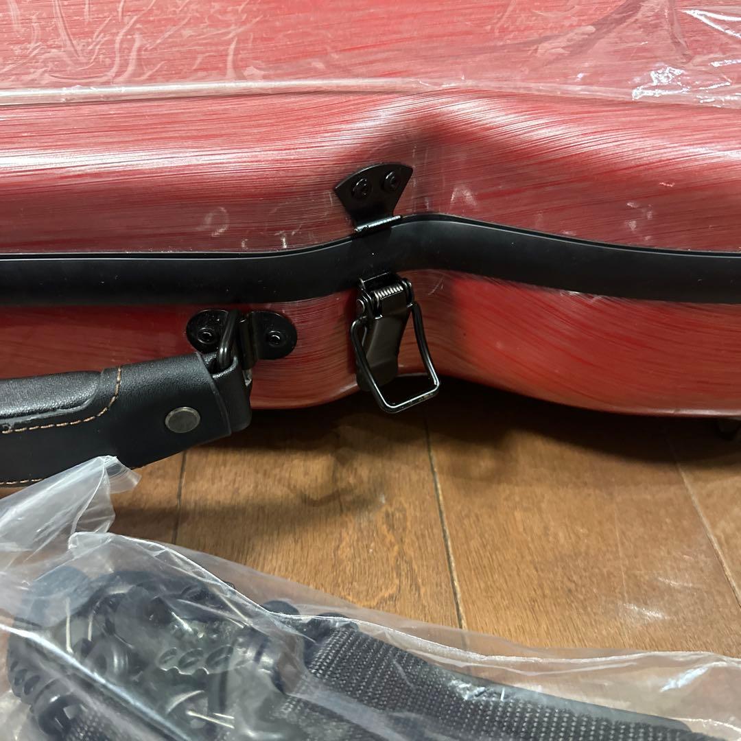 バイオリンケース 赤 ストラップ付き　3/4