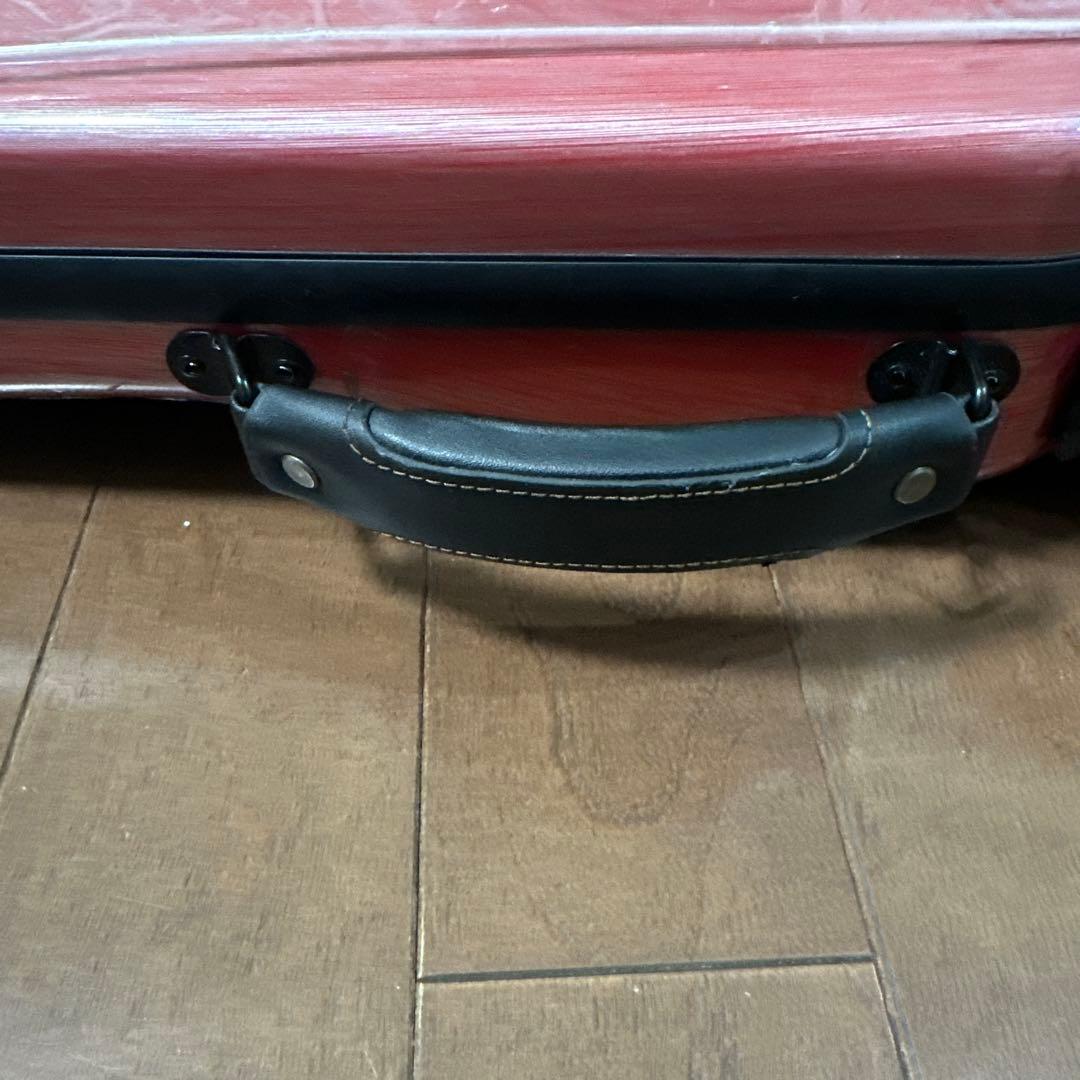 バイオリンケース 赤 ストラップ付き　3/4