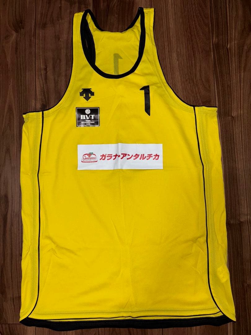 ビーチバレー　タンクトップ ユニフォーム　黄　セット　ロゴ（マイナビ•ガラナ）