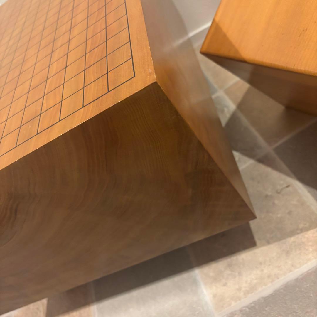 稀少！木製天然木 本榧 柾目 一枚物 脚付 碁盤 桐盤覆付厚21cm検囲碁本榧