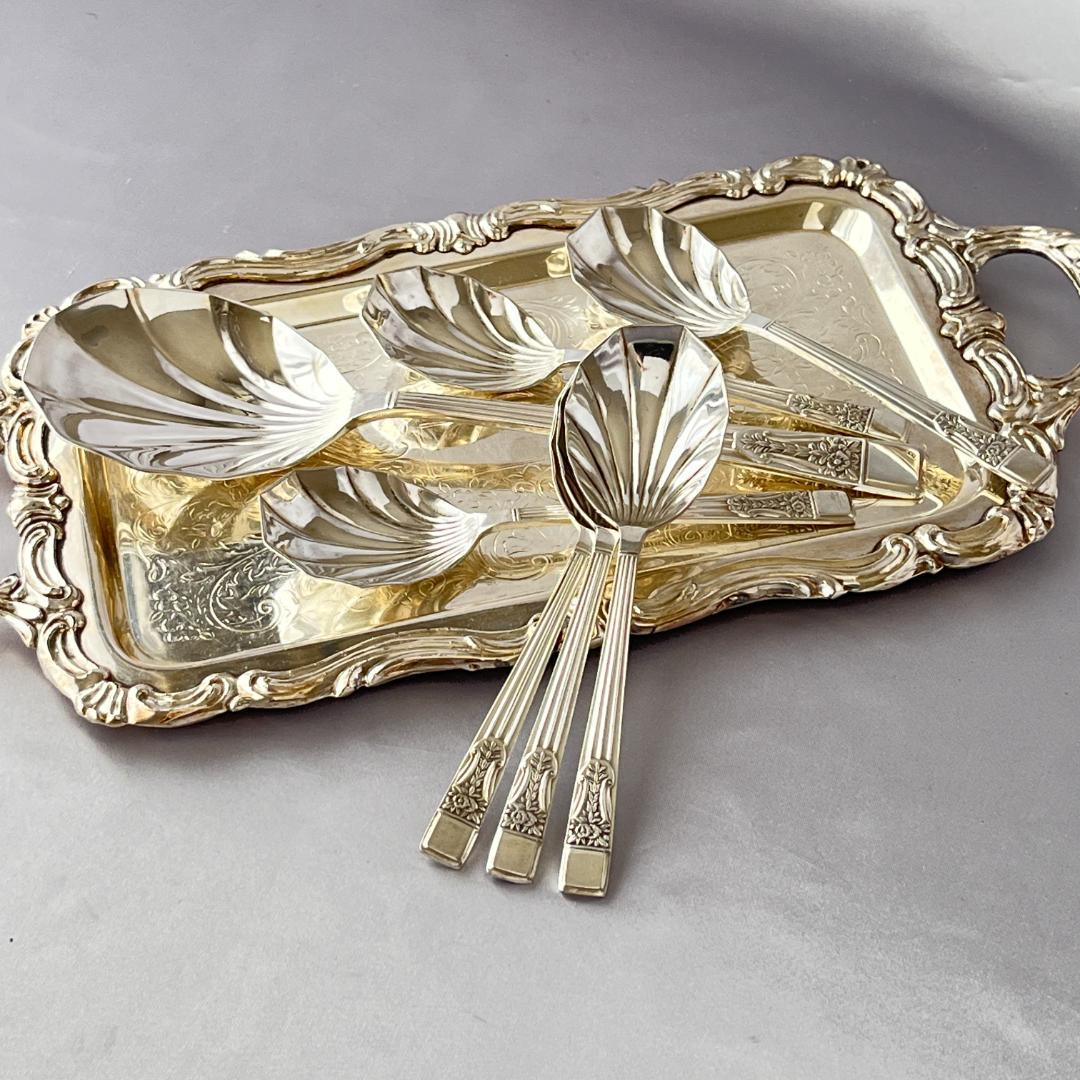 【Ryals】 アールデコのアイスクリームセット 7本　サーバー